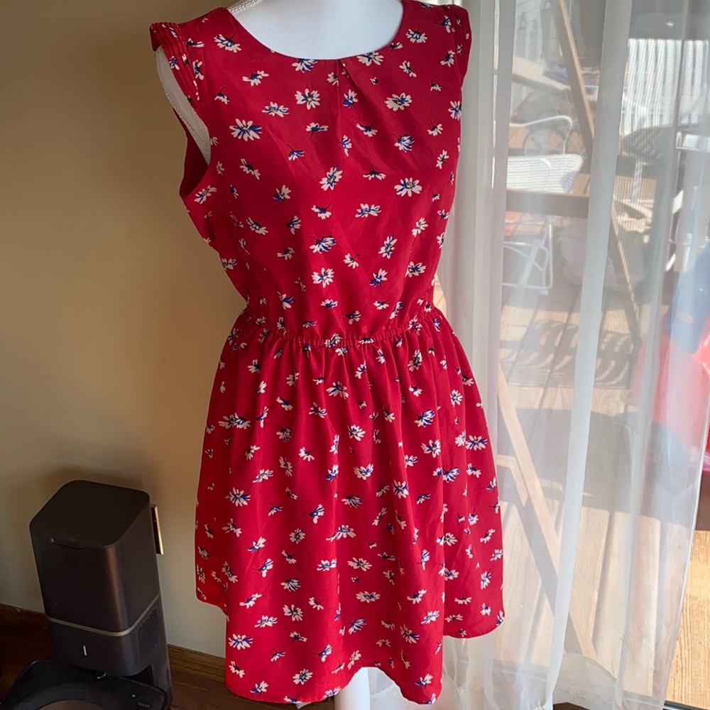 Charming Charlie Red Dress with Daisys